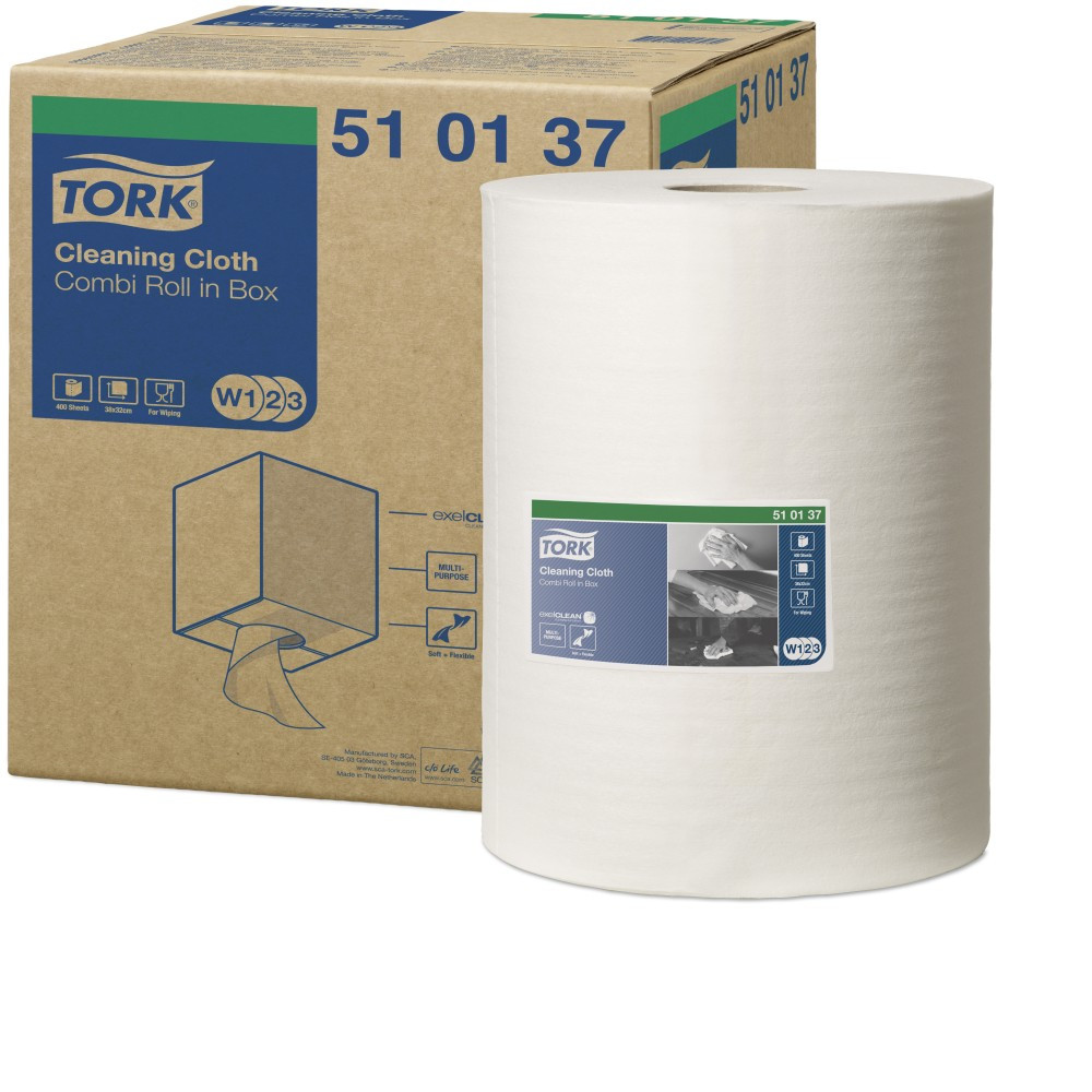 Tork Premium tisztítókendő (W1/W2/W3), fehér, 1 rétegű