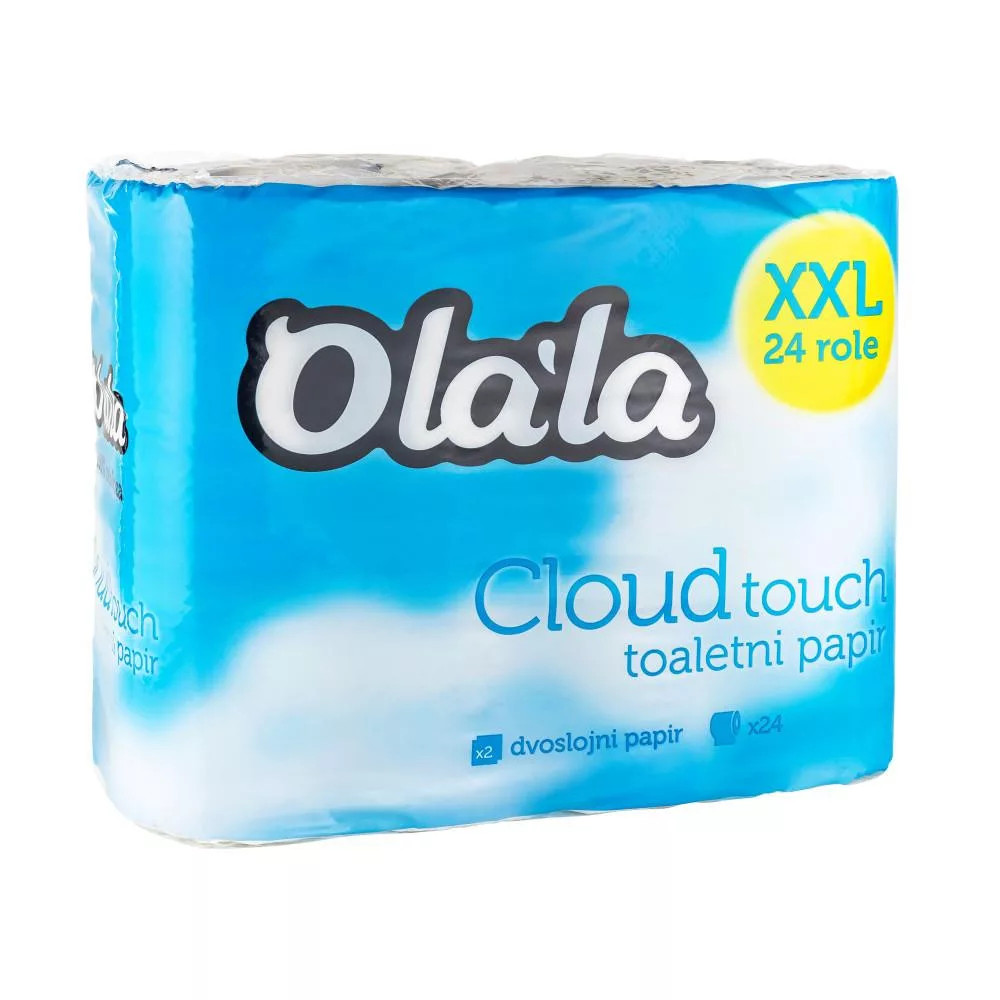 Olala Cloud Touch kistekercses toalettpapír, 2 rétegű, fehér, 24 tekercs/csomag