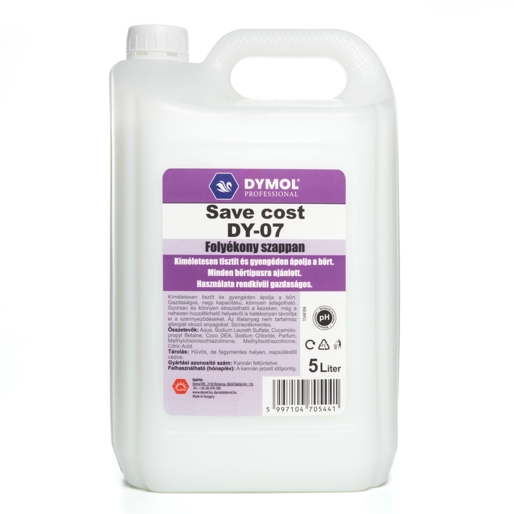 DY-07 folyékony krémszappan, bőrbarát, glicerines, fehér, 5 liter