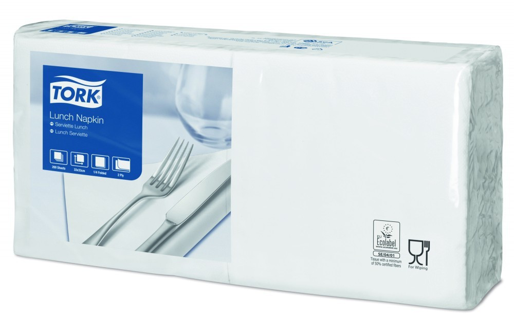 Tork fehér Lunch szalvéta, 200 db/csomag