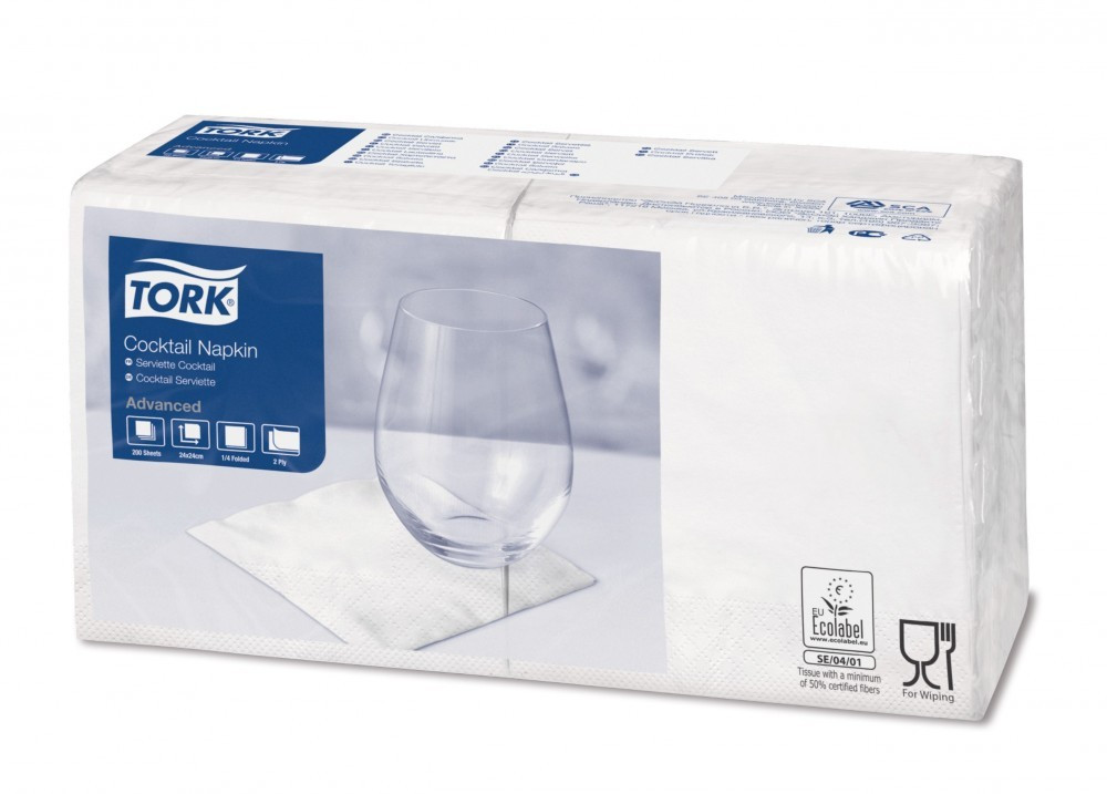 Tork fehér koktélszalvéta